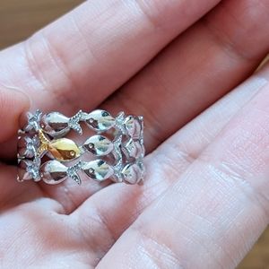 S925 Adjustable Fish group ring